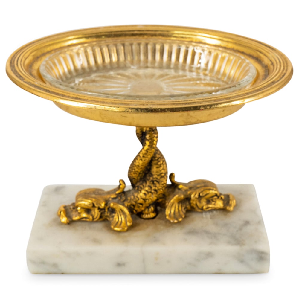Antique Gilt Mixed Metal Dolphin Compote (1 of 5)