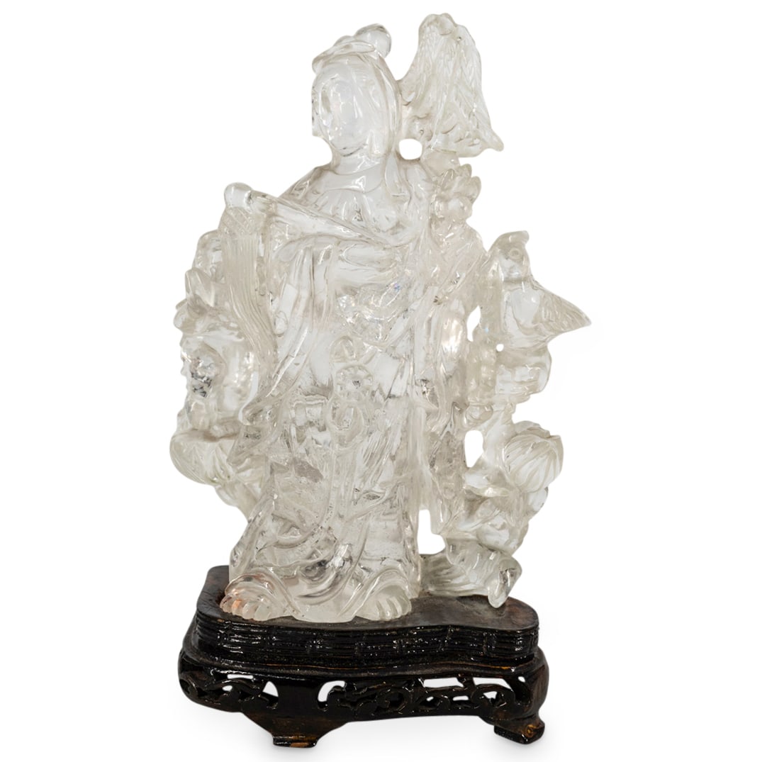 Chinese Rock Crystal Guanyin Sculpture (1 of 4)