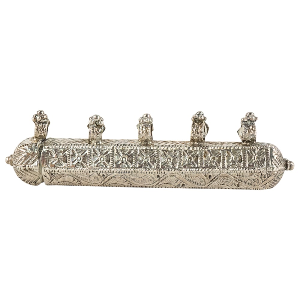 Antique Silver Judaica Scroll Holder (1 of 2)