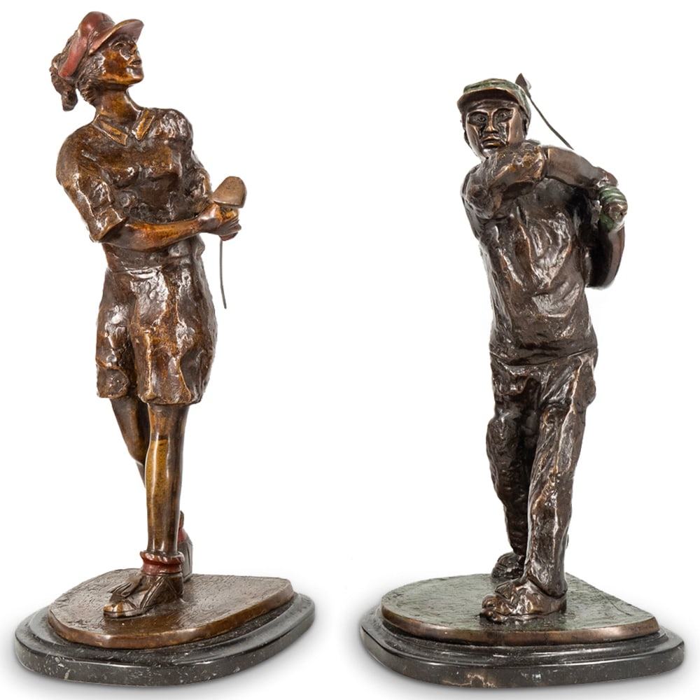 (2 Pc) Amilkar Ariza (B. 1943) Golf Bronzes (1 of 15)