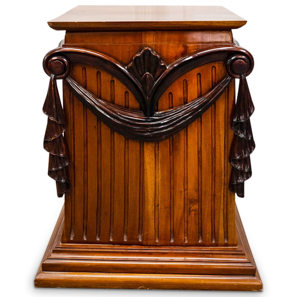 Contemporary Carved Wood Pedestal (1 of 3)