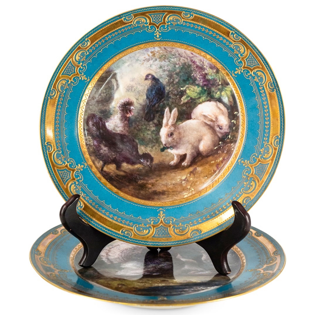 Pair of Antique Austrian Vienna Porcelain Cabinet Plates (1 of 9)