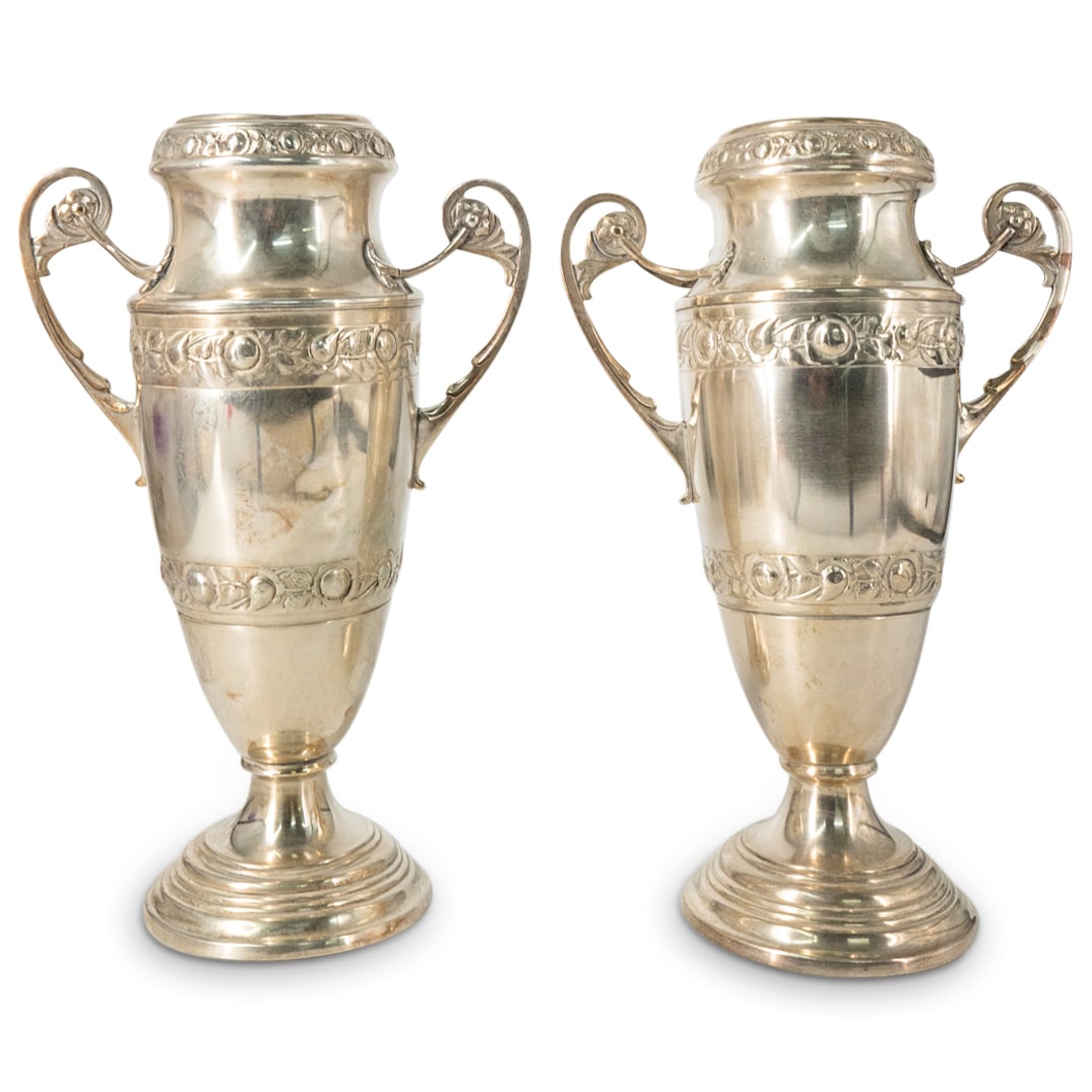 Antique Pair Silver Plated Urns (1 of 4)
