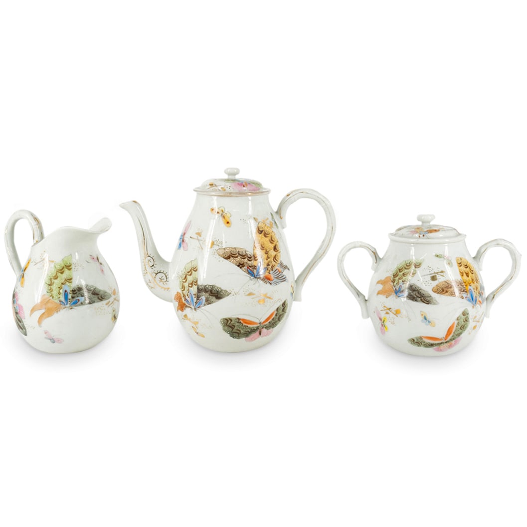(3 Pc) Vintage Chinese Porcelain Tea Set (1 of 12)