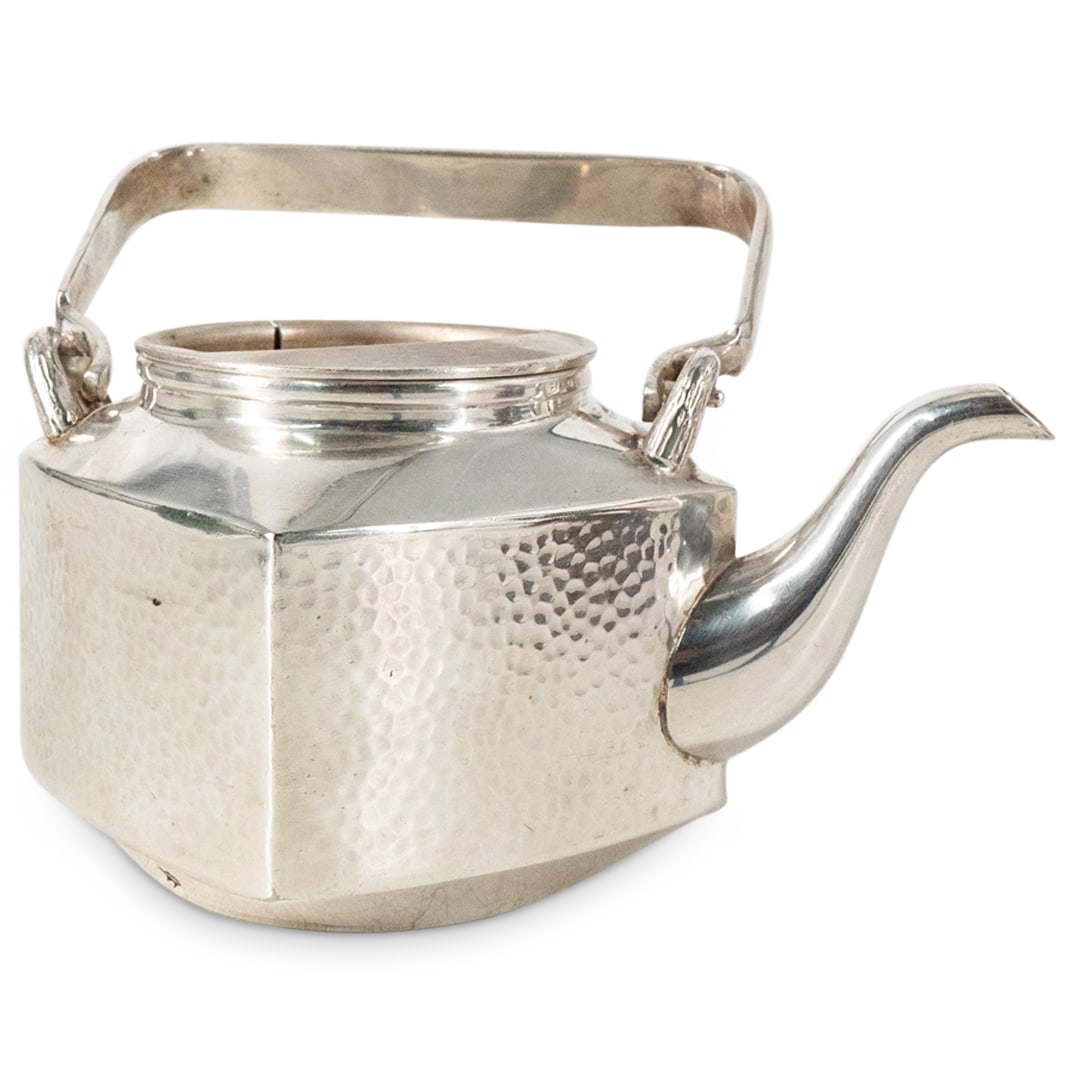 Japanese Hayakawa Silverplate "Kaku Chirori" Sake Cooler Pot (1 of 6)