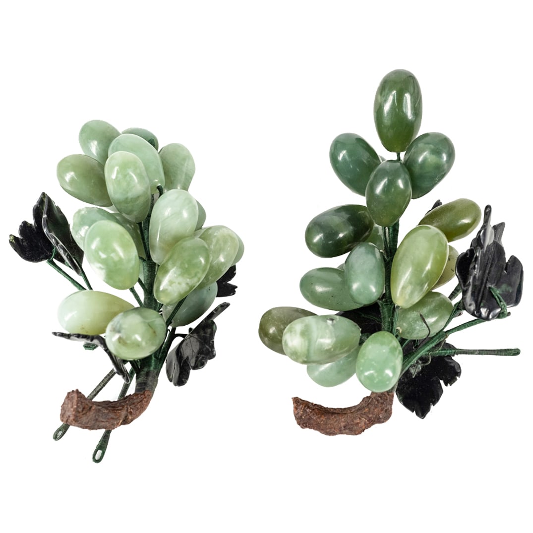 (2 Pc) Semi Precious Stone Jade Grape Clusters (1 of 6)