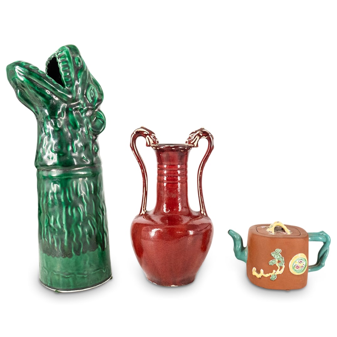 (3 Pc) Chinese Pottery Assorted Grouping Set (1 of 12)