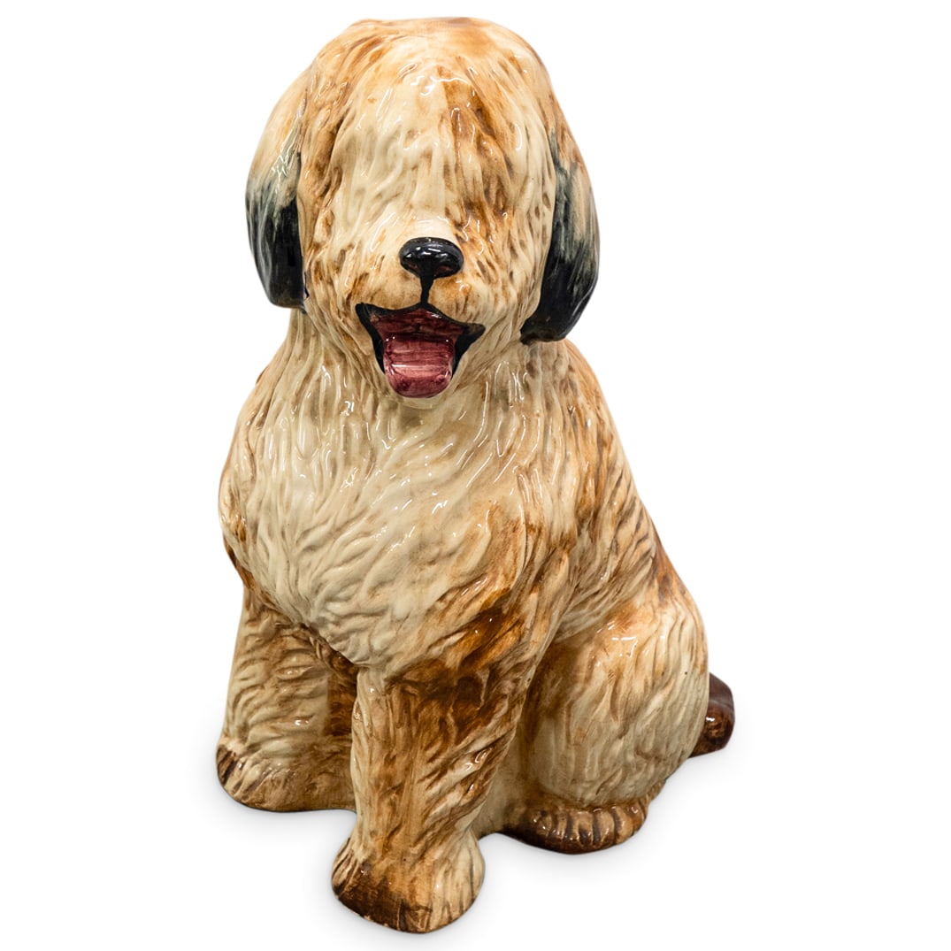 Glazed Plaster Sheepdog Sculpture (1 of 6)