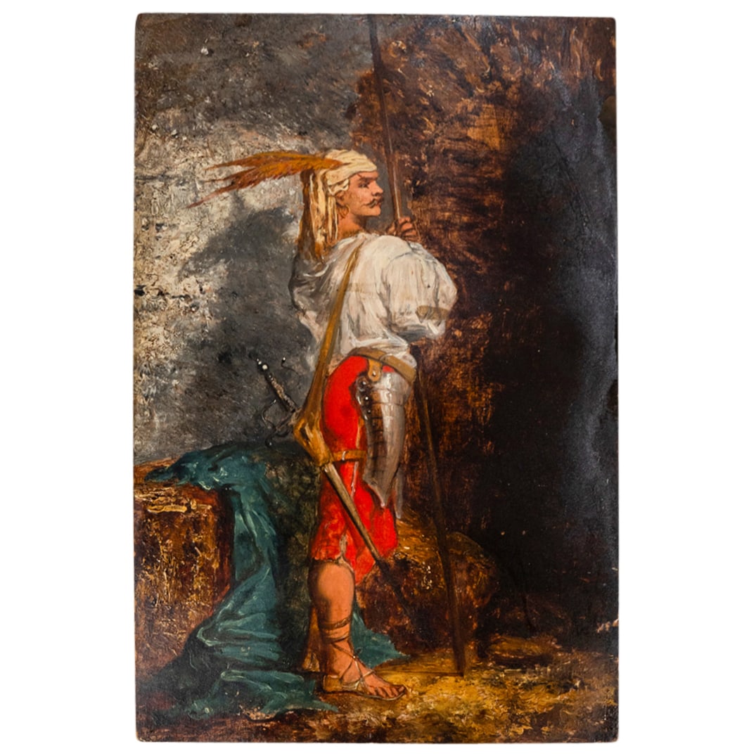 Antique French School Orientalist Oil On Board (1 of 3)