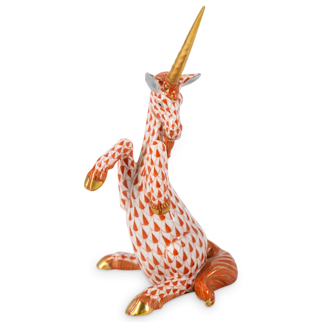 Herend Porcelain "Unicorn" Fishnet Figurine (1 of 4)