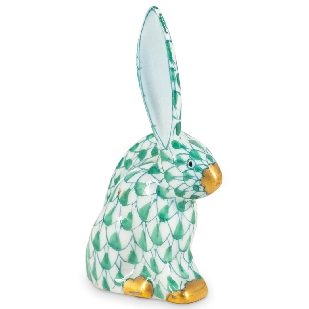 Herend Porcelain "Miniature Rabbit" Fishnet Figurine (1 of 3)