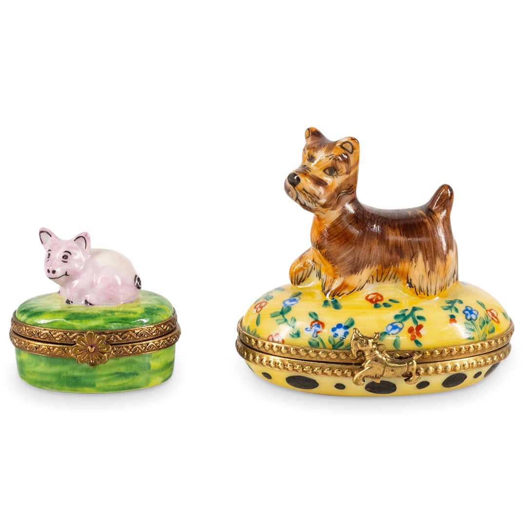(2 Pc) Limoges Trinket Boxes Pair Set (1 of 7)