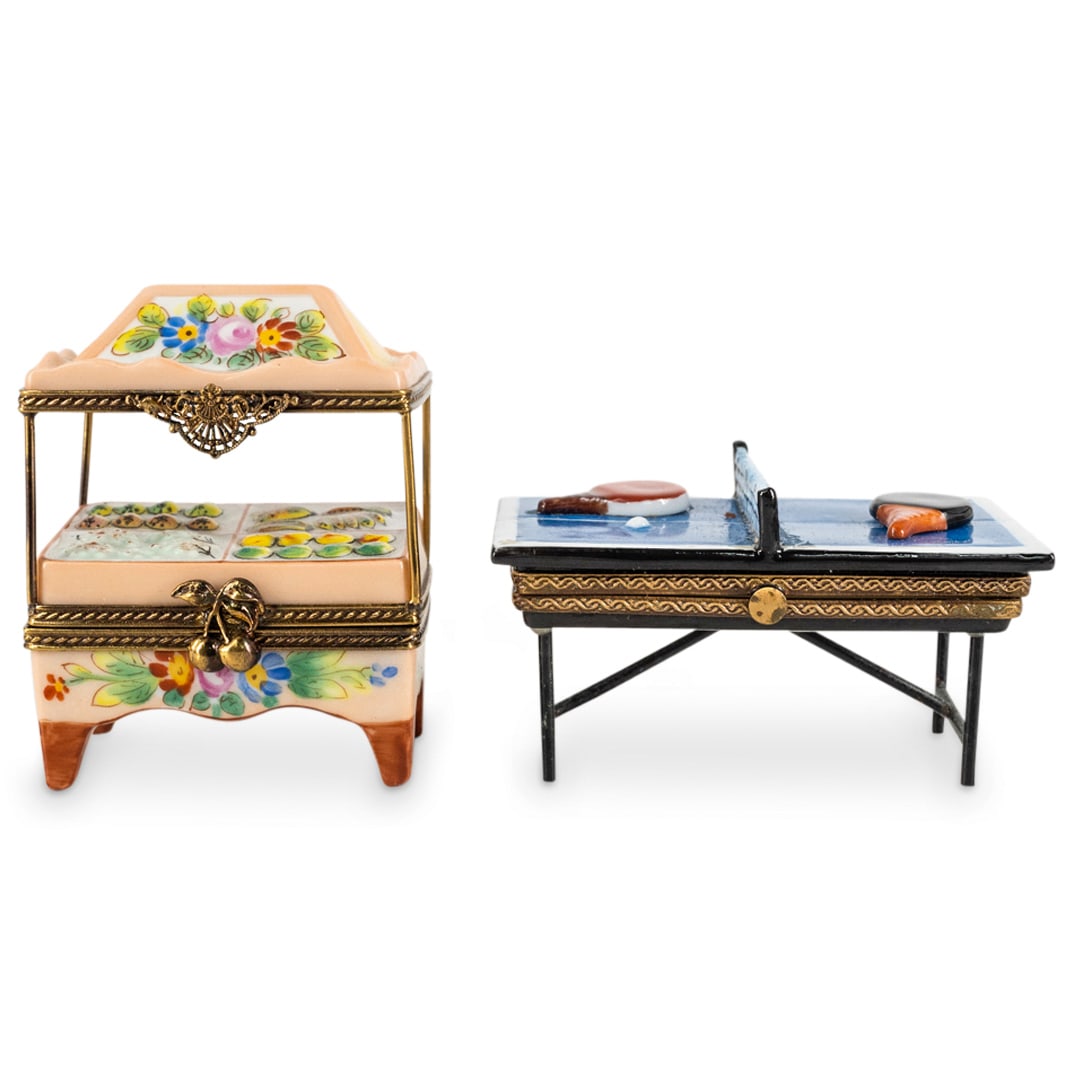 (2 Pc) Limoges Trinket Boxes Pair Set (1 of 4)