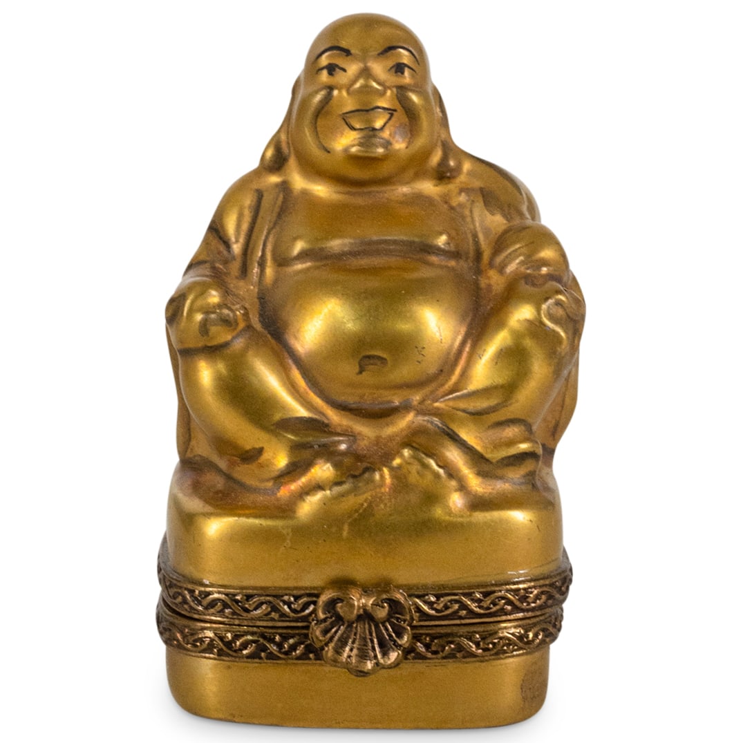 Limoges Chamart Gilt Buddha Porcelain Trinket Box (1 of 4)