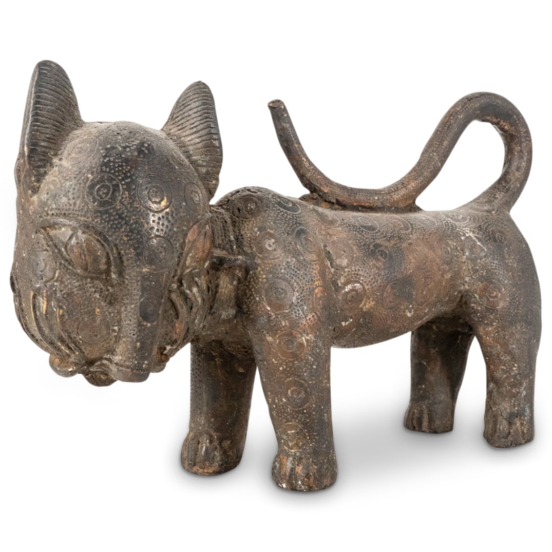 Vintage Benin Bronze Leopard Sculpture (1 of 3)