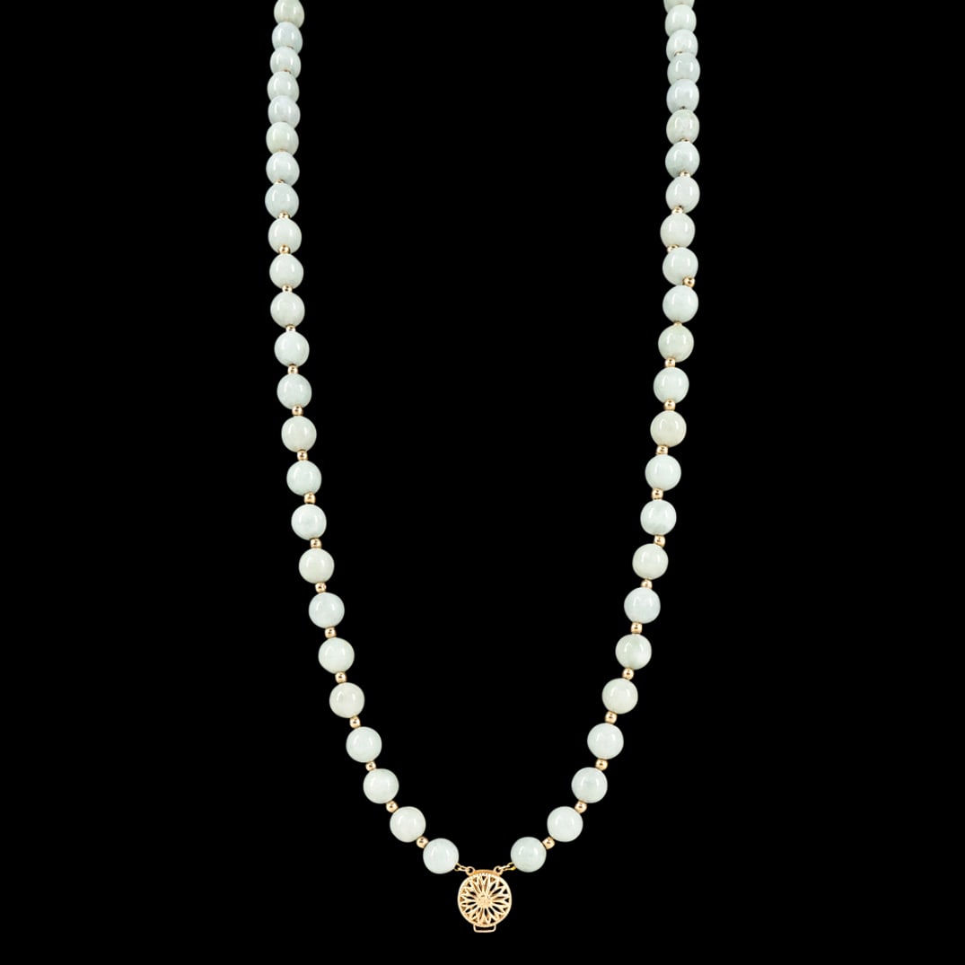 China Jade and 14K Gold Beaded Necklace (1 of 9)