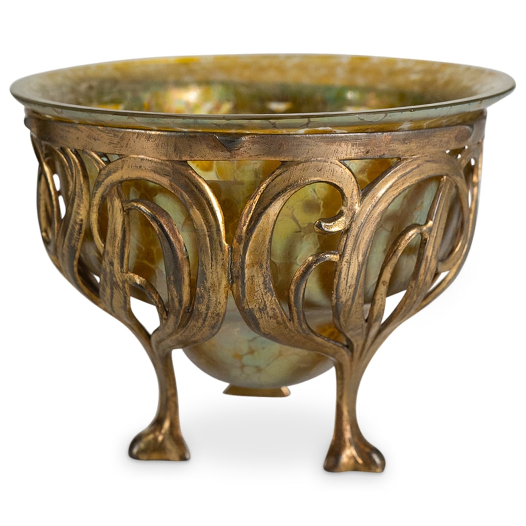 Loetz Glass Jugendstil Bowl In Art Nouveau Base (1 of 3)