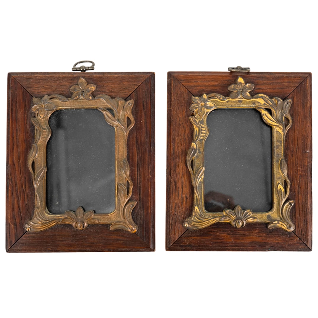 Pair Of Art Nouveau Wood And Bronze Frames (1 of 3)