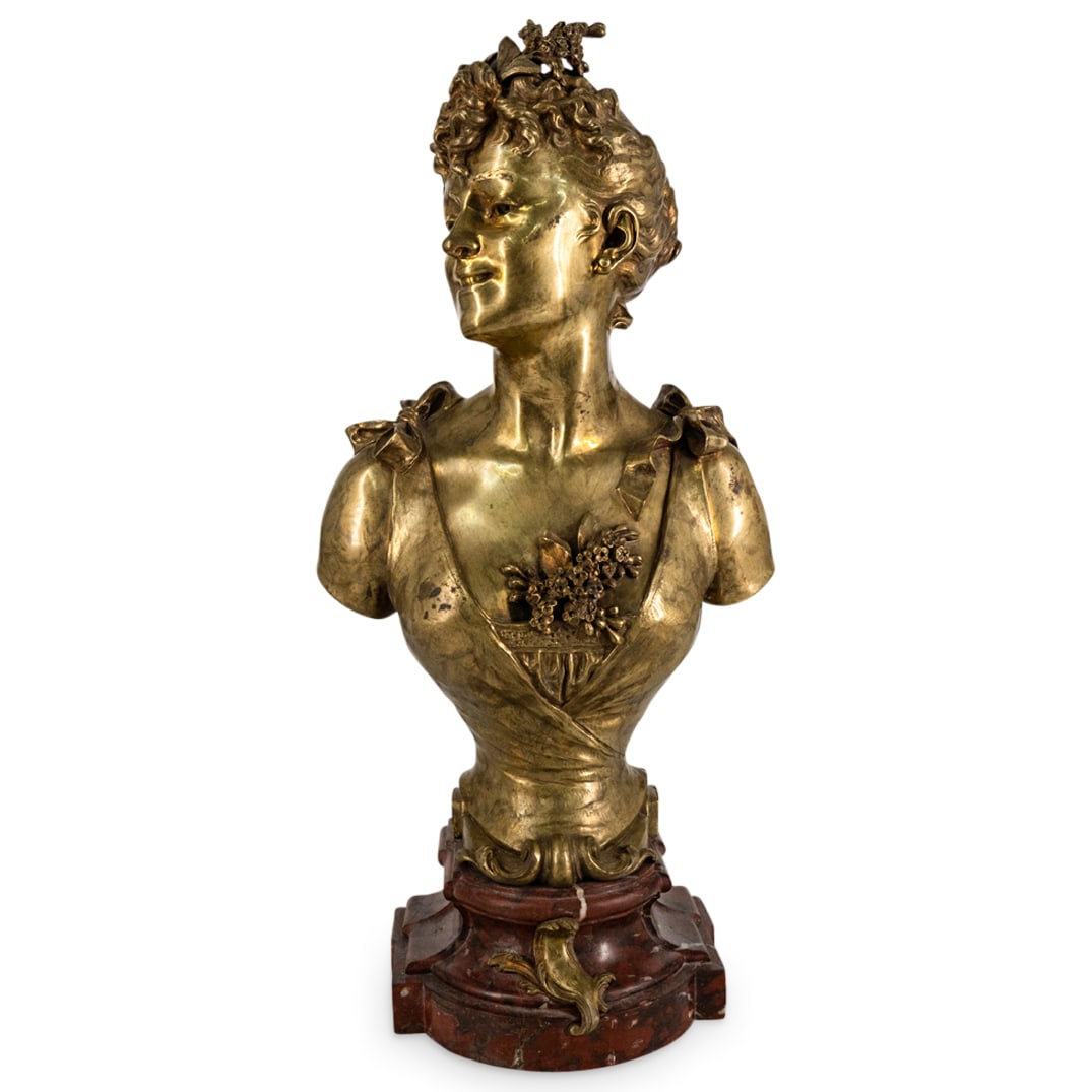 Eutrope Bouret (French, 1833-1906) "Le Premier Bal" Bronze Bust (1 of 5)