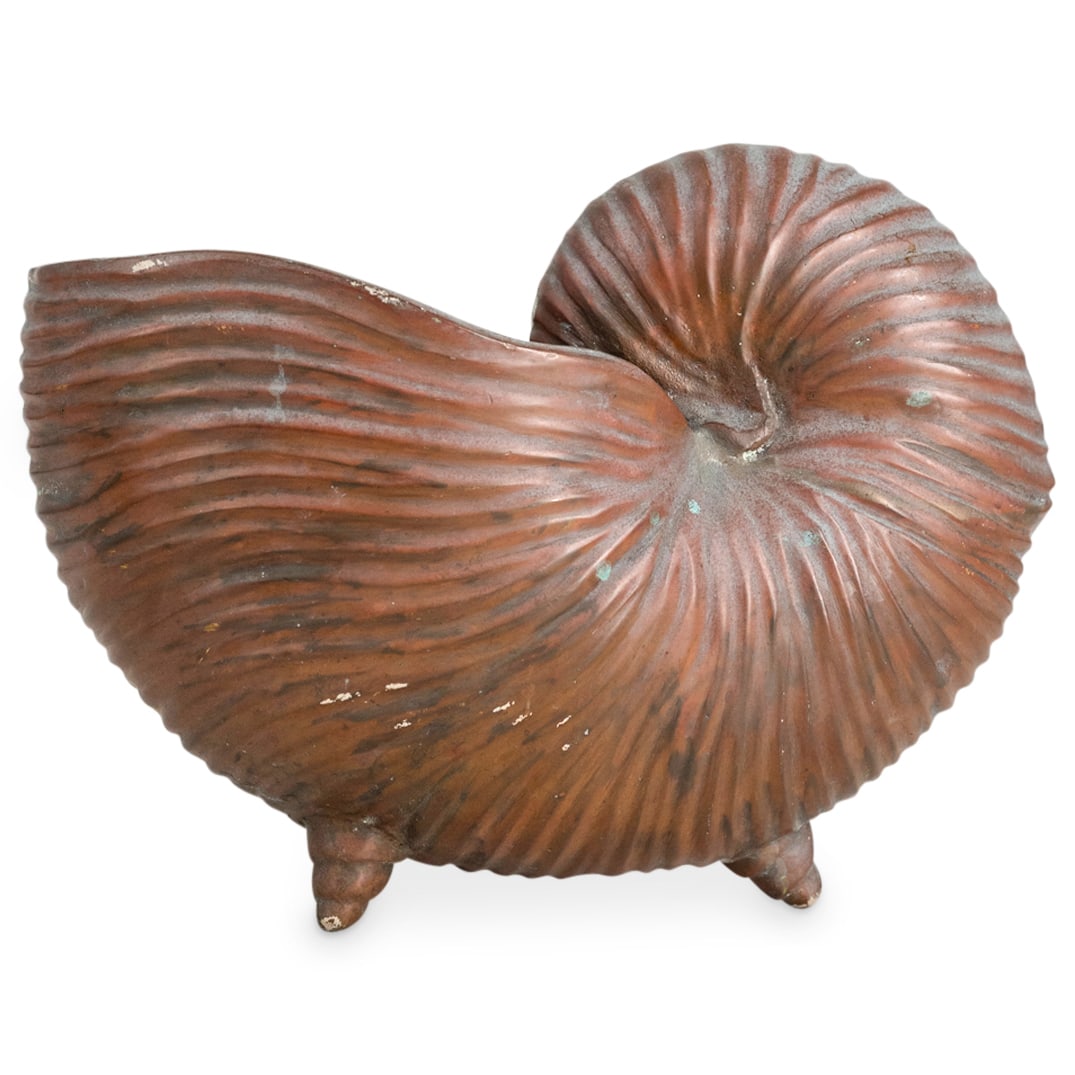 Vintage Bronze Nautilus Shell Vase (1 of 5)