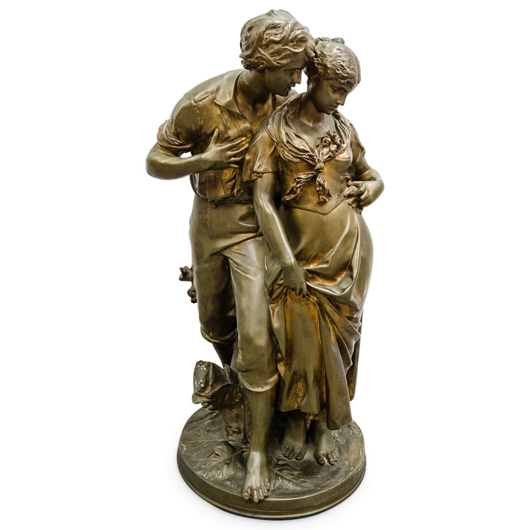 Luca Madrassi (Italian, 1848-1919) "Jeune Couple" Bronze Sculpture (1 of 7)