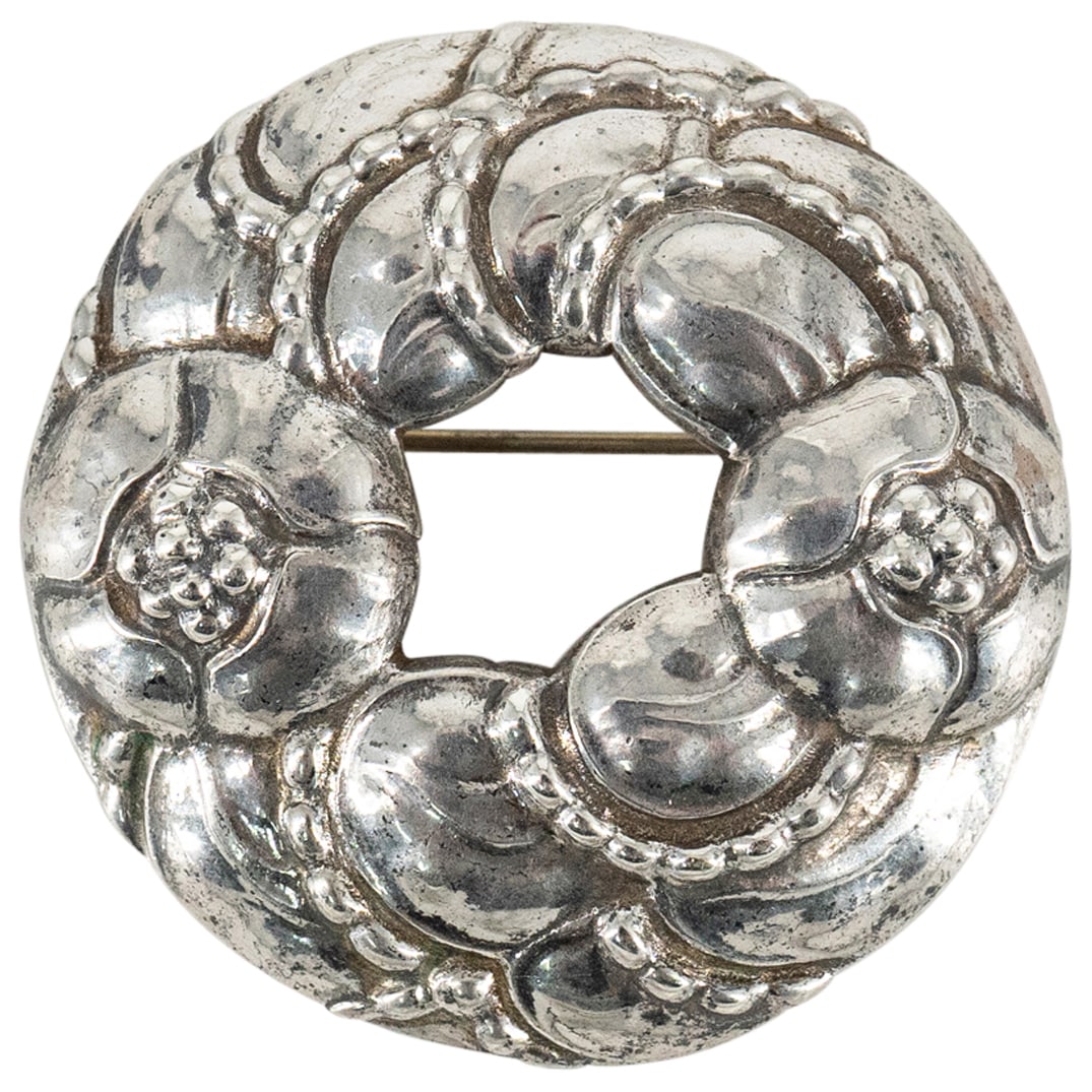 Vintage Georg Jensen Sterling Silver Wreath Brooch (1 of 3)