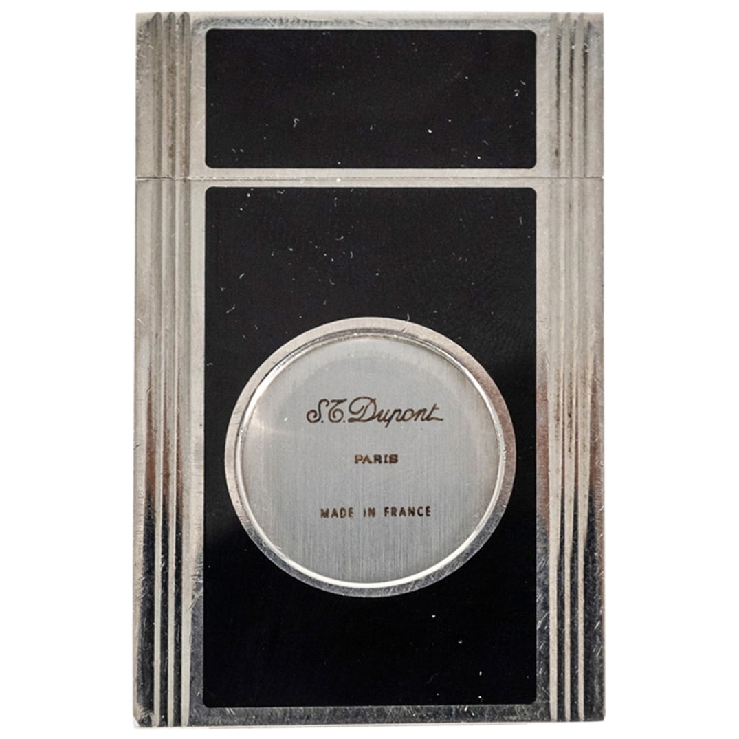 S.T. Dupont Silver Plated & Black Lacquer Cigar Cutter (1 of 4)