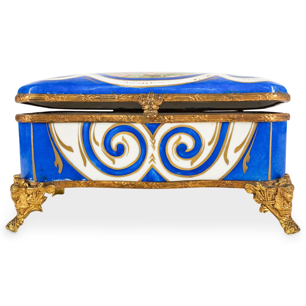 Antique Egyptian Revival Sevres Style Porcelain Jewelry Casket (1 of 6)