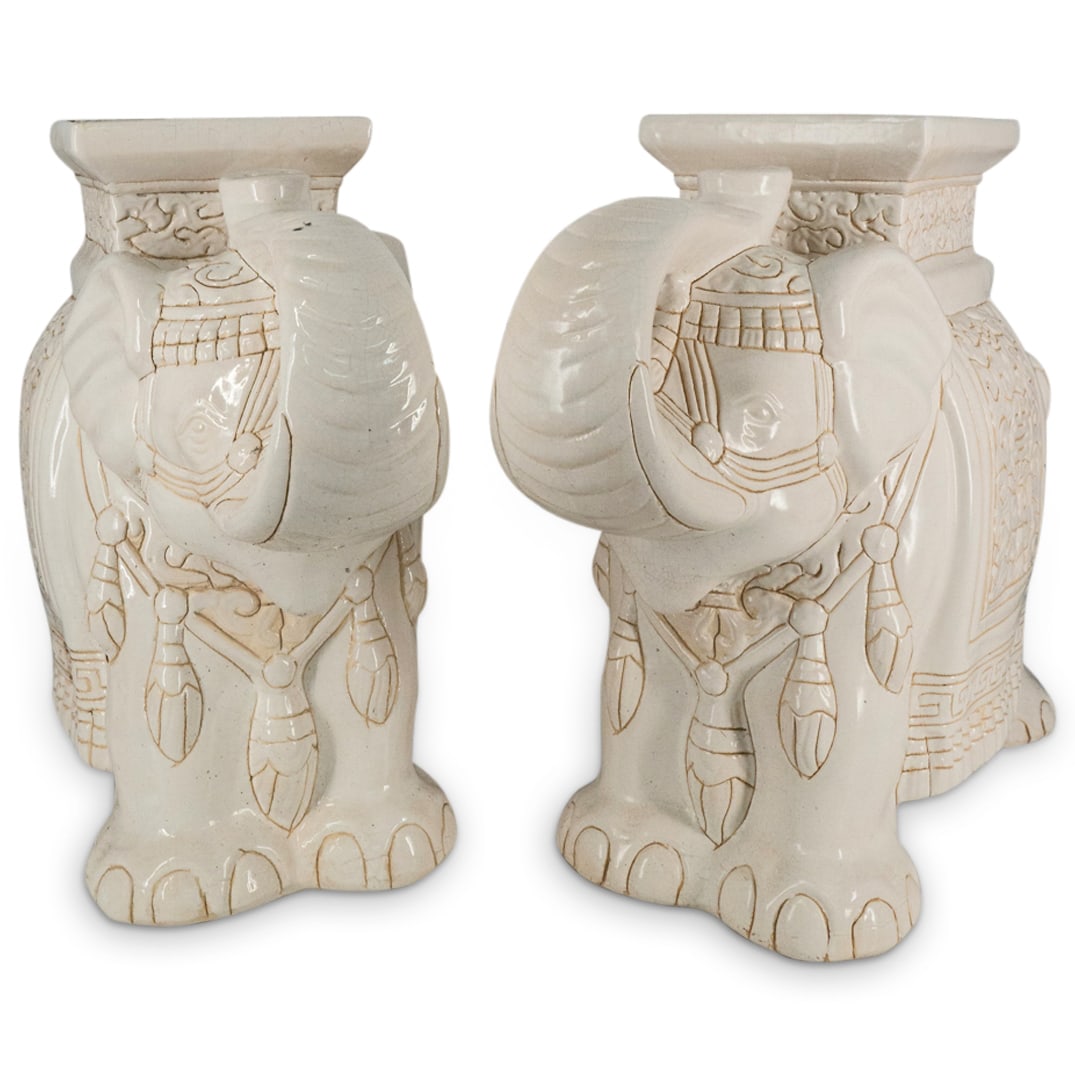 Pair Of Antique Chinese Elephant Garden Stools (1 of 7)