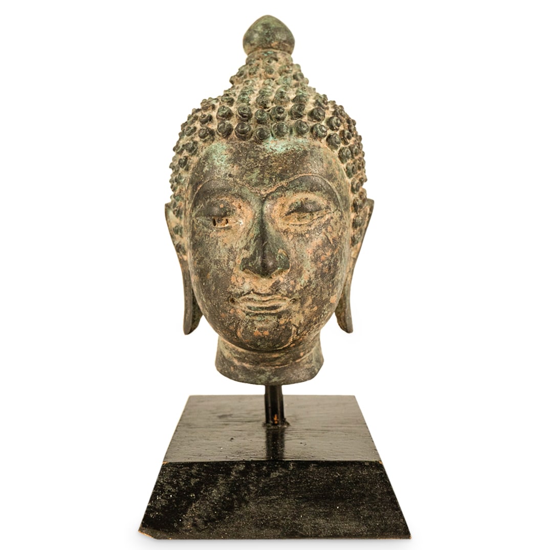 Antique Sino-Teibetan Bronze Buddha Head (1 of 3)