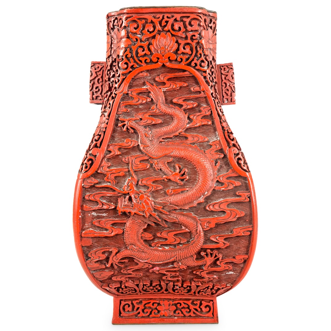 Antique Chinese Cinnabar Zun Vase (1 of 7)
