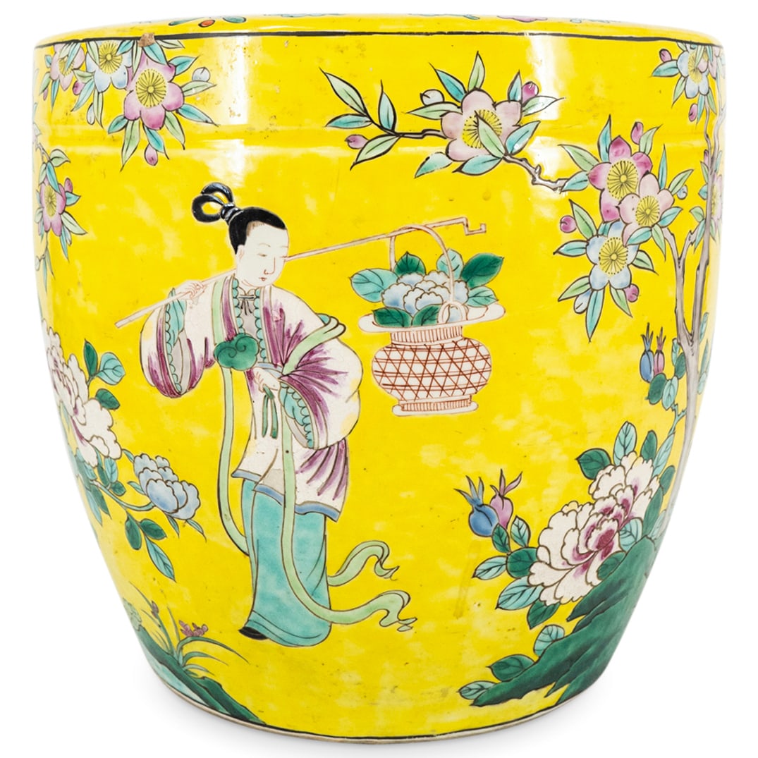 Antique Chinese Famille Jaune Porcelain Planter (1 of 5)