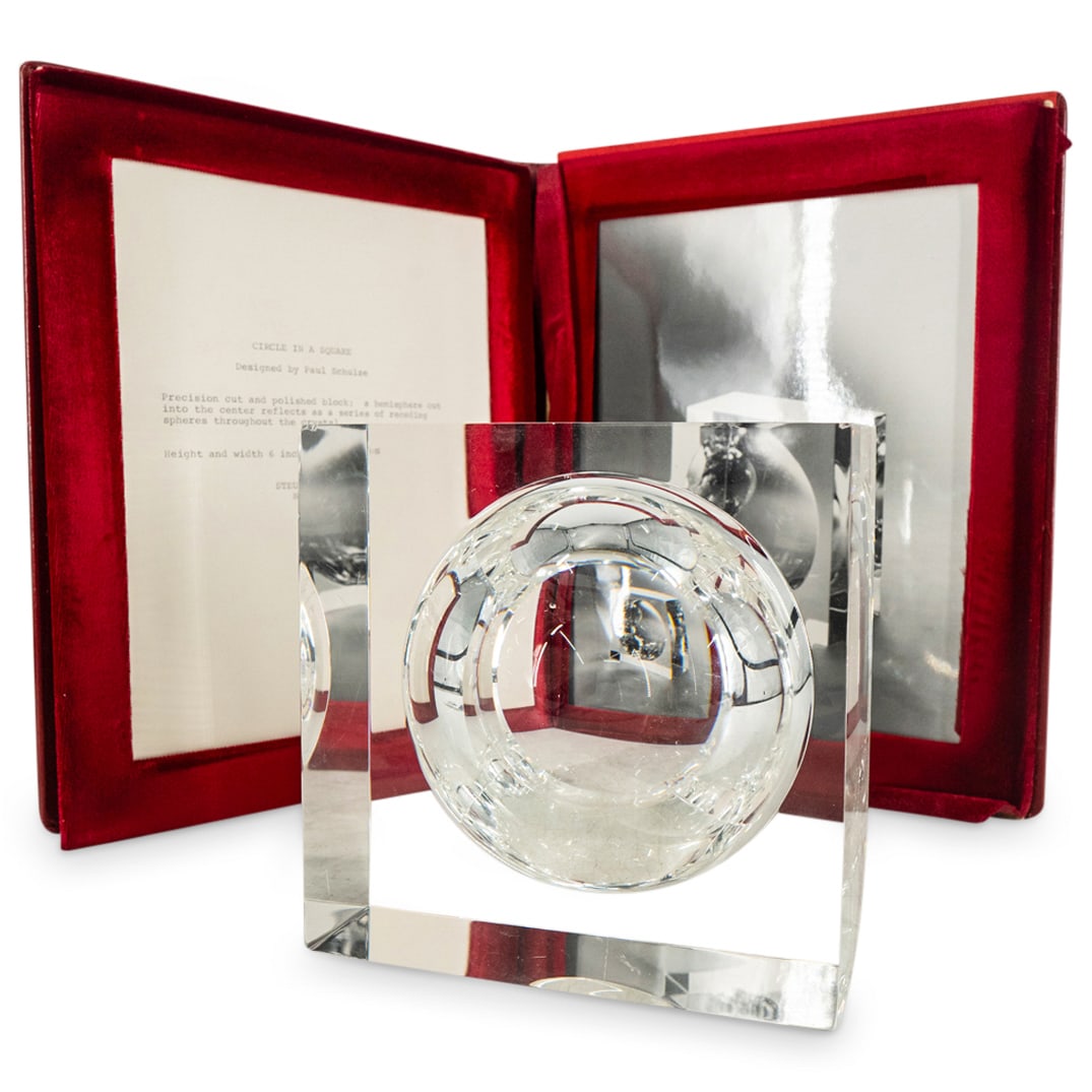 Steuben "Circle In A Square" Crystal Sculpture (1 of 4)