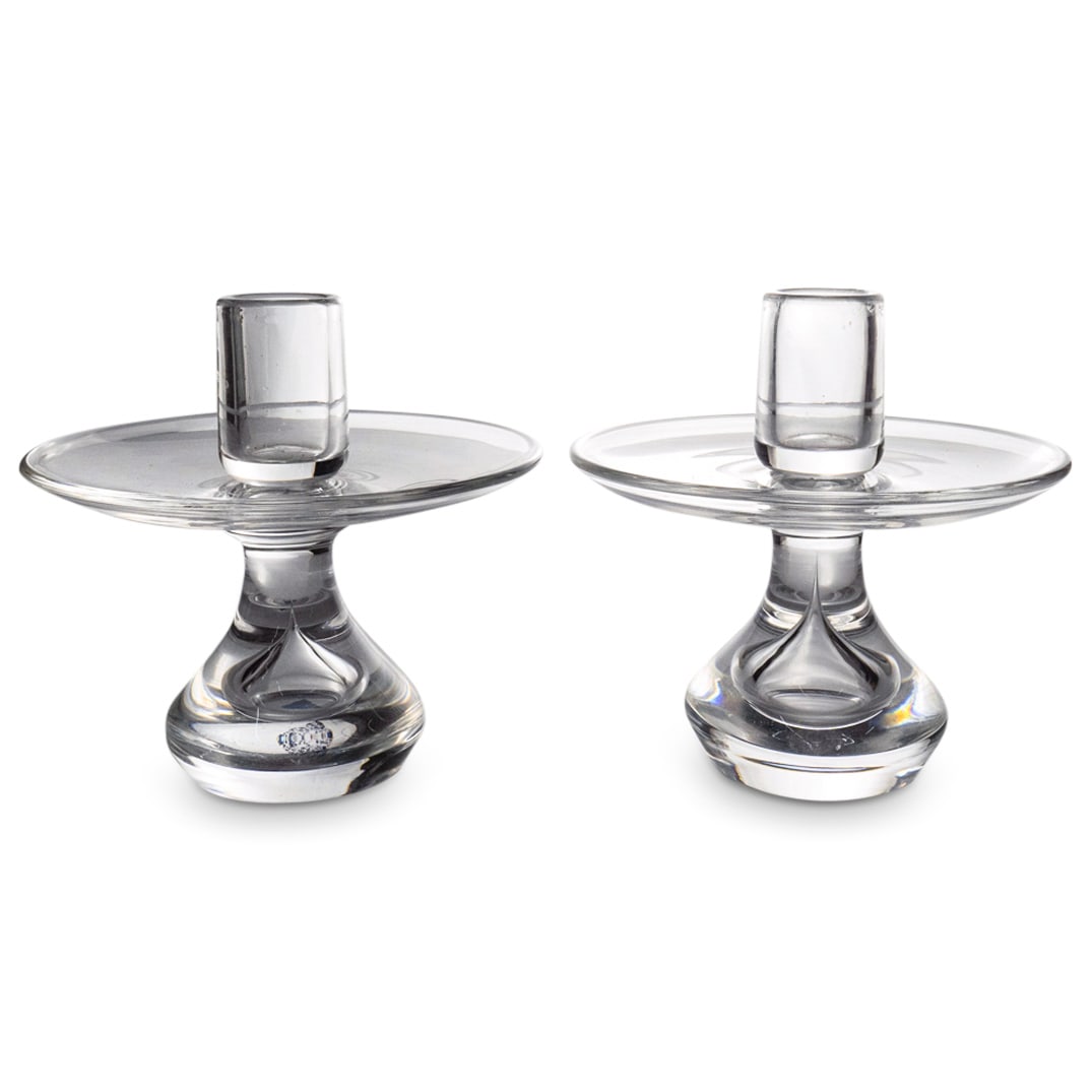 Pair Steuben Crystal Teardrop Candlesticks (1 of 3)