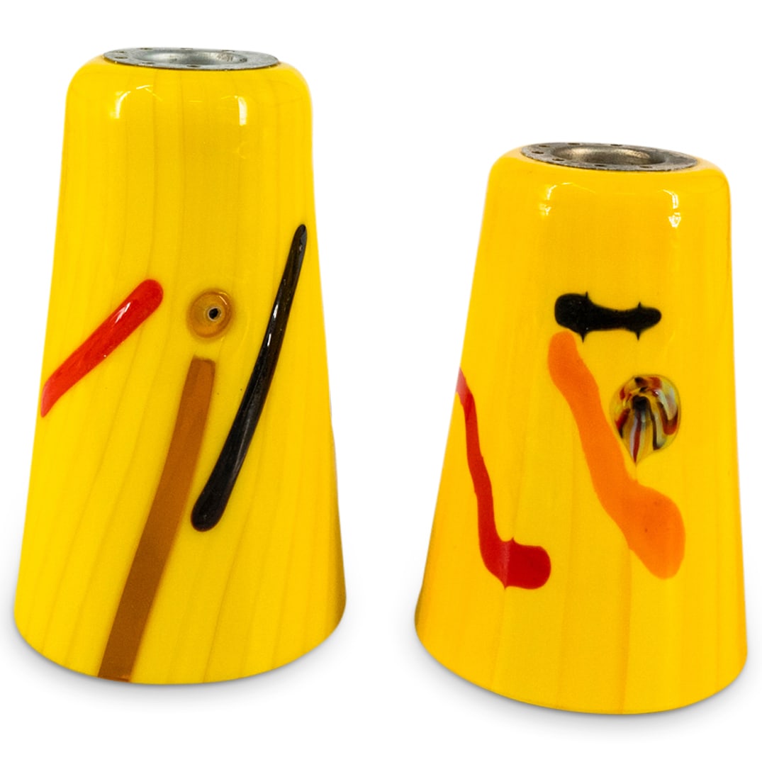 (2 Pc) Oggetti Lighting Pendant Yellow Light Art Glass Shades (1 of 4)