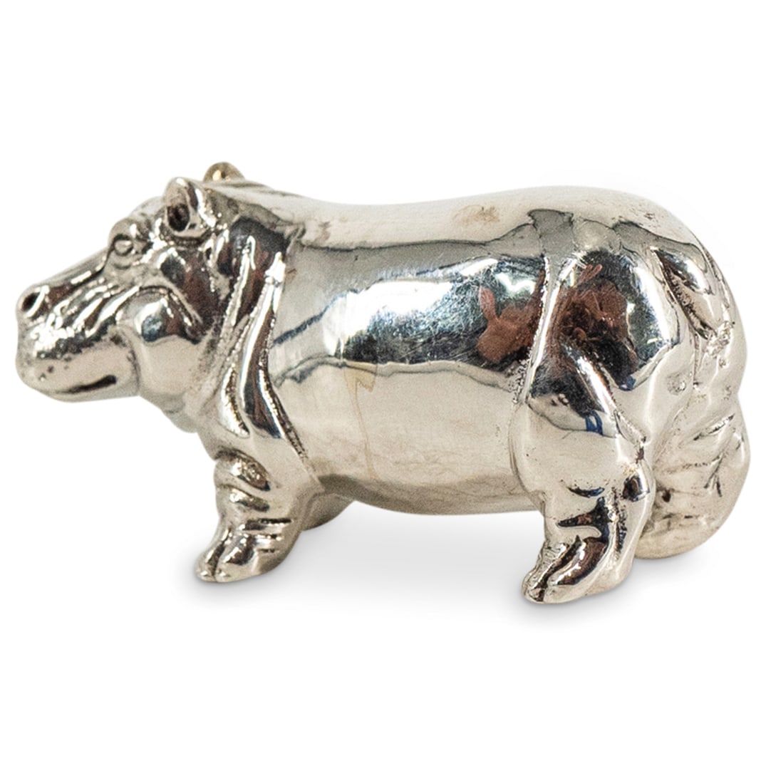Sterling Silver Hippopotamus Figurine (1 of 3)