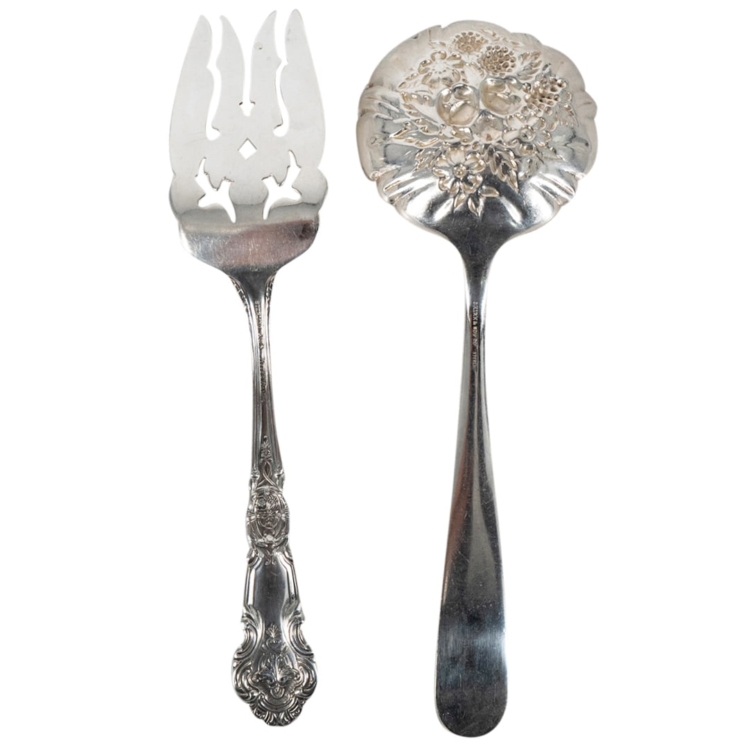 (2 Pc) American Sterling Silver Salad Serving Utensils (1 of 10)