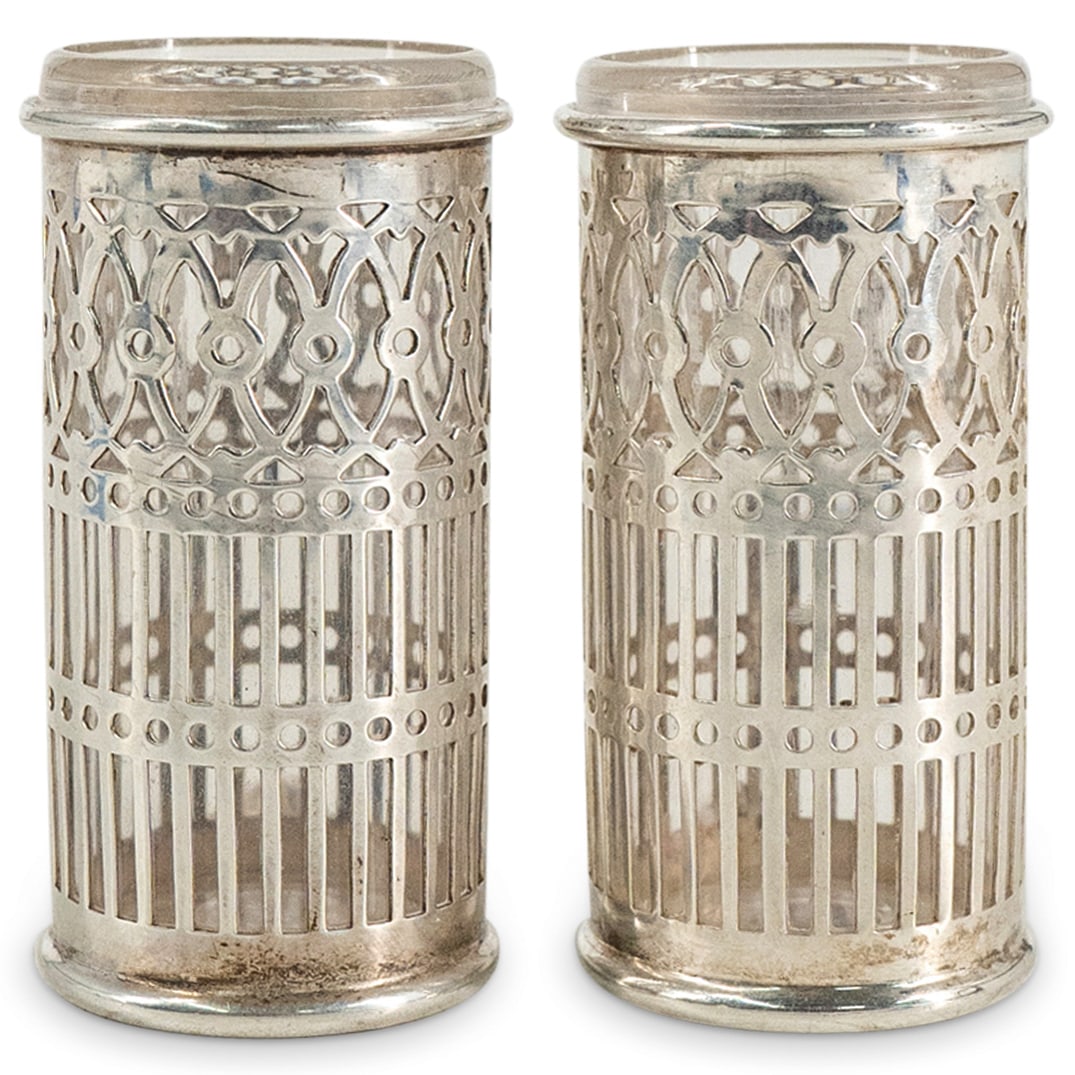 (2 Pc) Webster Sterling Silver Reticulated Cigarette & Place Card Holders (1 of 3)