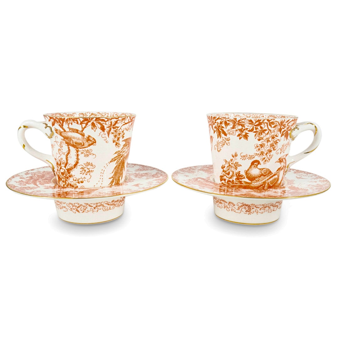 (4 Pc) Royal Crown Derby Porcelain "Red Aves" Set (1 of 5)