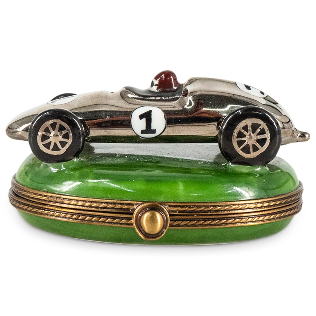 Limoges La Gloriette "Formula One Race Car" Trinket Box (1 of 4)