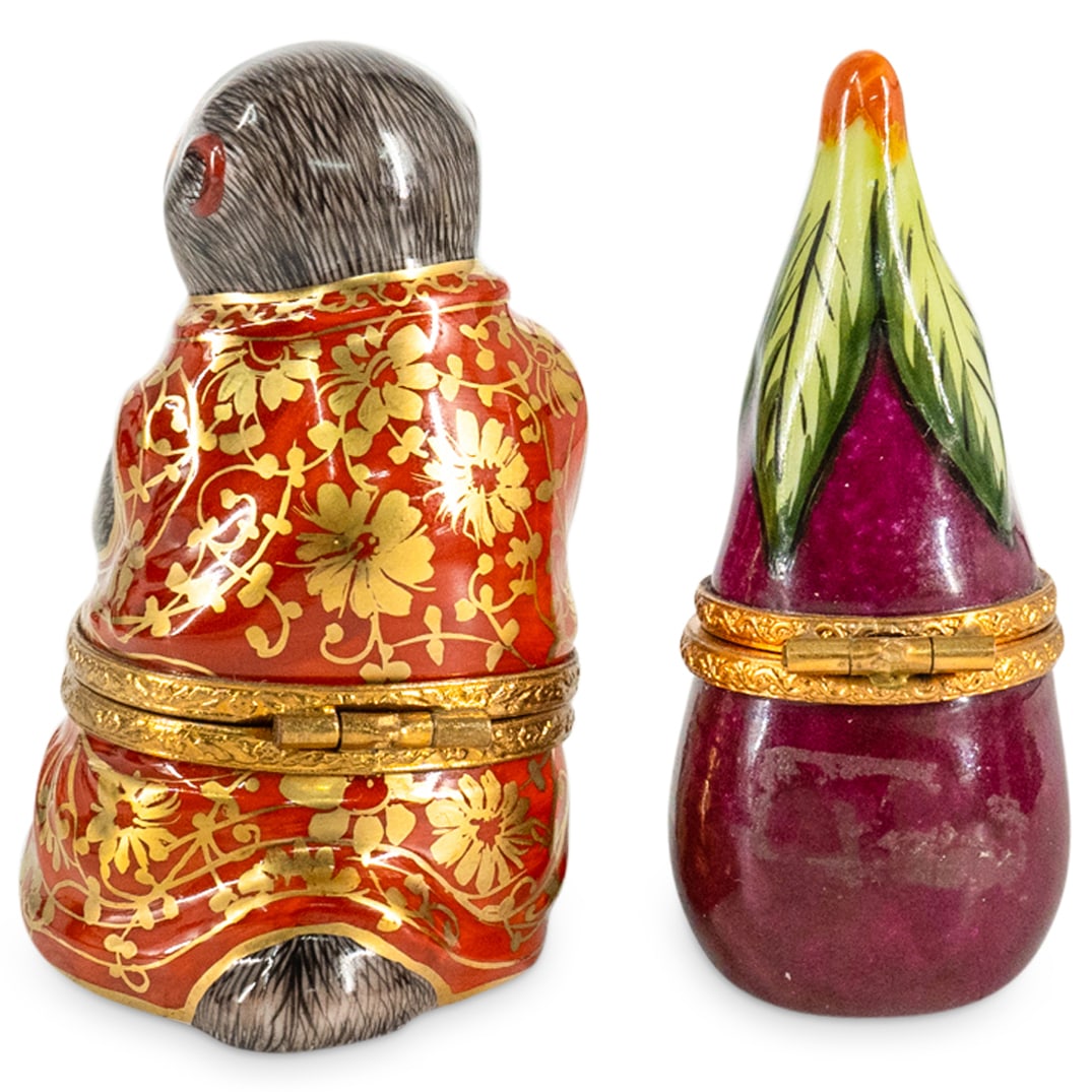 (2 Pc) Limoges Porcelain Trinket Boxes Set (1 of 5)