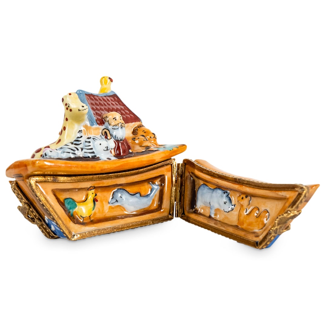 Limoges Porcelain "Noah's Ark" Trinket Box (1 of 4)
