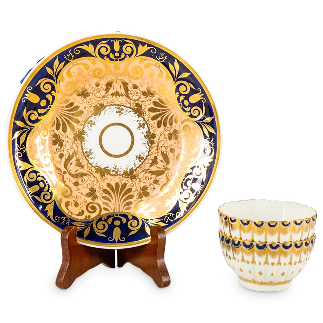 (3Pc)19th Cent. Spode Porcelain Dishes (1 of 4)