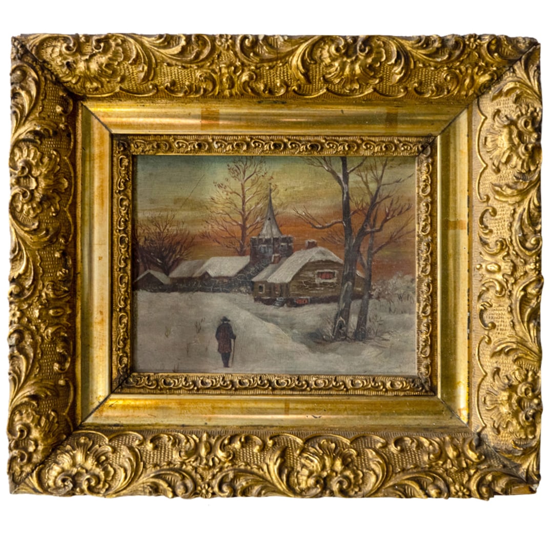 Winter Scene Oil On Panel (1 of 4)