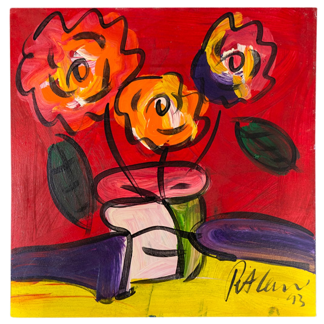 Peter Keil (German, B. 1942) Floral Oil On Panel (1 of 3)