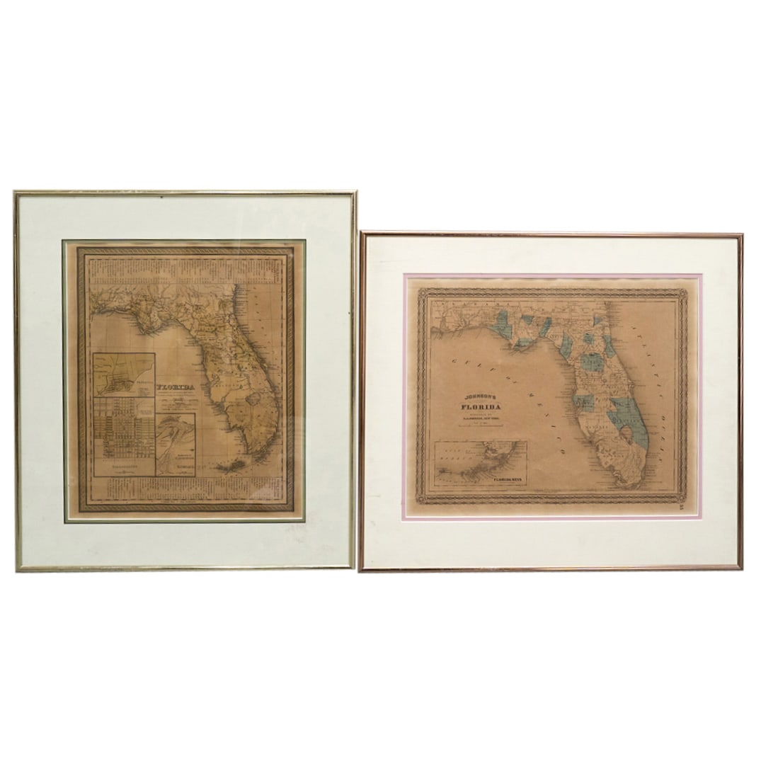 (2 Pc) 19th Century Florida Maps (1 of 10)
