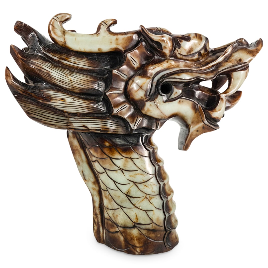 Large Vintage Chinese Carved Hard Stone Dragon's Head (1 of 6)