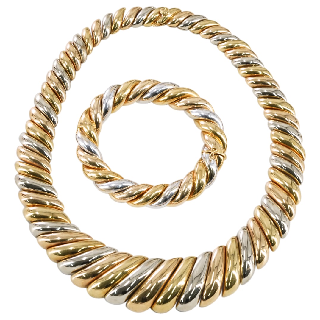 Poiray 18K Tri Color Gold Necklace & Bracelet (1 of 7)