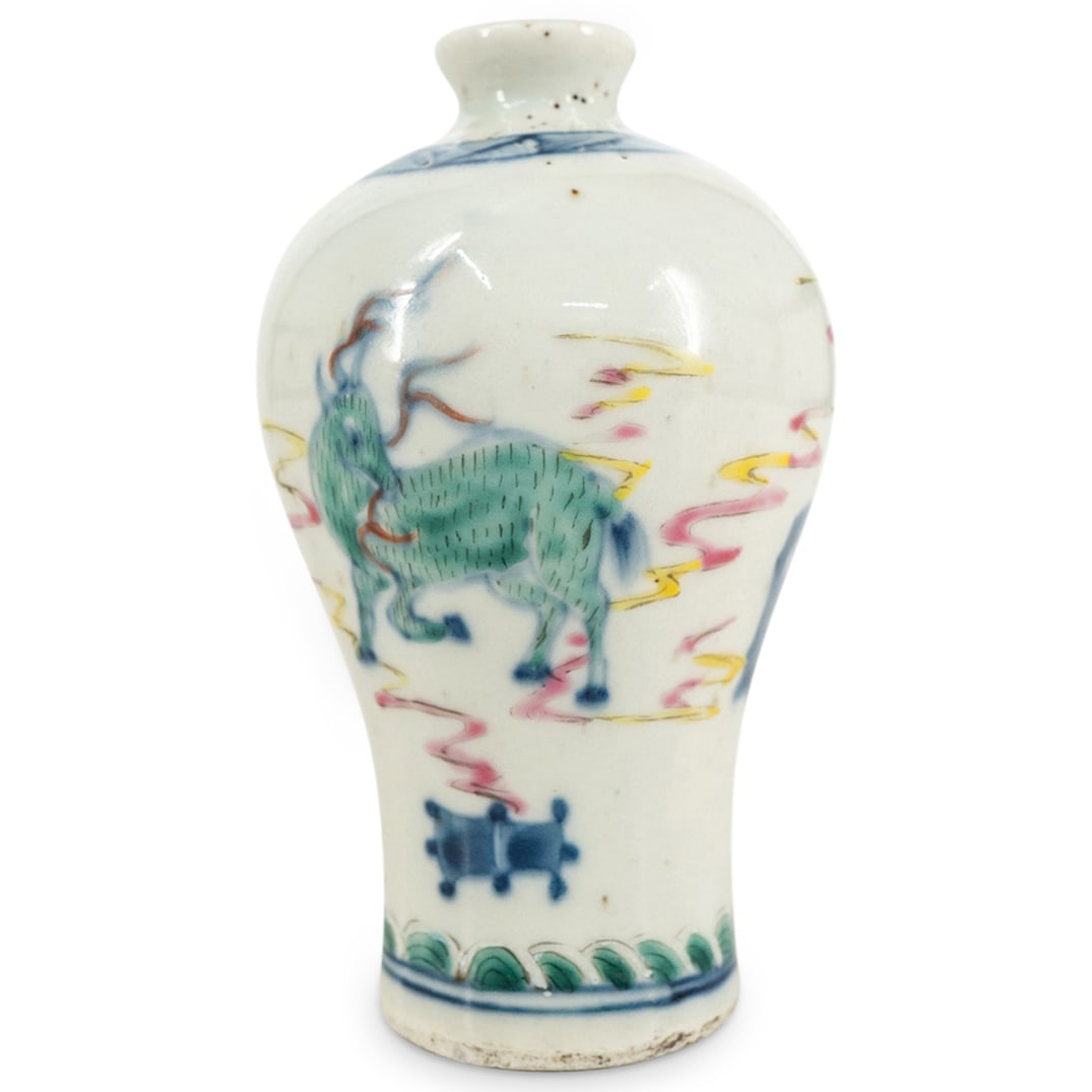 Antique Important Chinese Transitional to Kangxi Period Doucai Meiping Porcelain Vase (1 of 5)