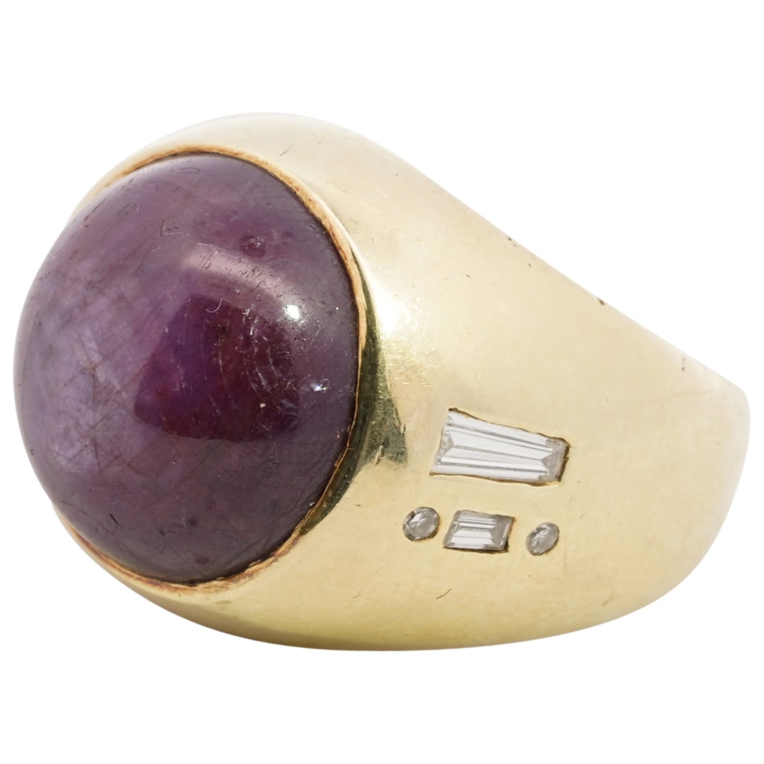 Vintage 18k Gold, Star Ruby and Diamond Ring (1 of 5)